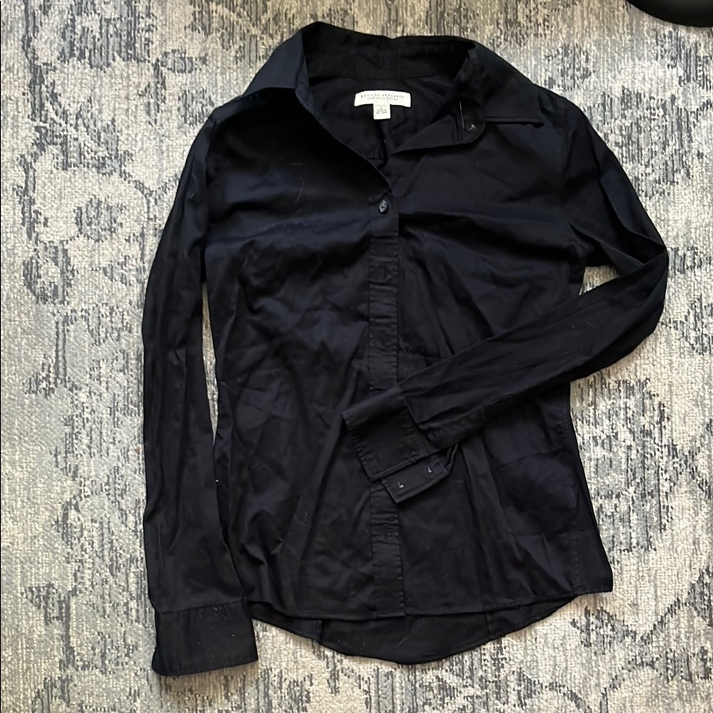 Banana Republic Black Non-Iron Stretch Shirt - Size 2